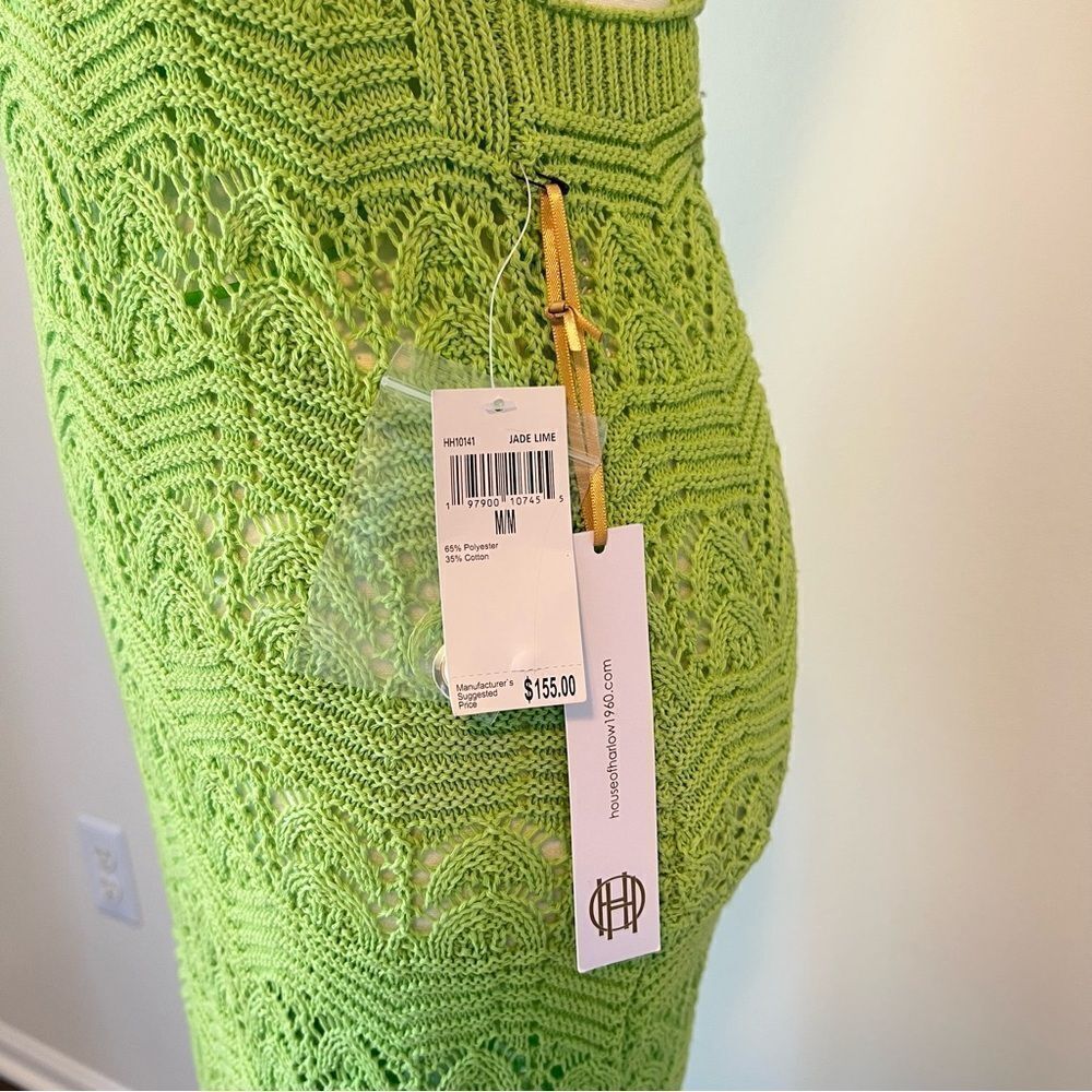 House of Harlow 1960 Knit Maxi Dress in Green NEW Size Medium Vacation Resort - Picture 8 of 12